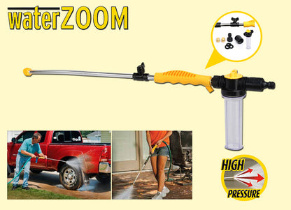 WATER ZOOM™ HIDROLAVADORA DE LIMPIEZAS MULTIPLES ADAPTABLE A CUALQUIER MANGUERA + DISPENSADOR DE JABON + ADAPTADOR DE ESCOBA